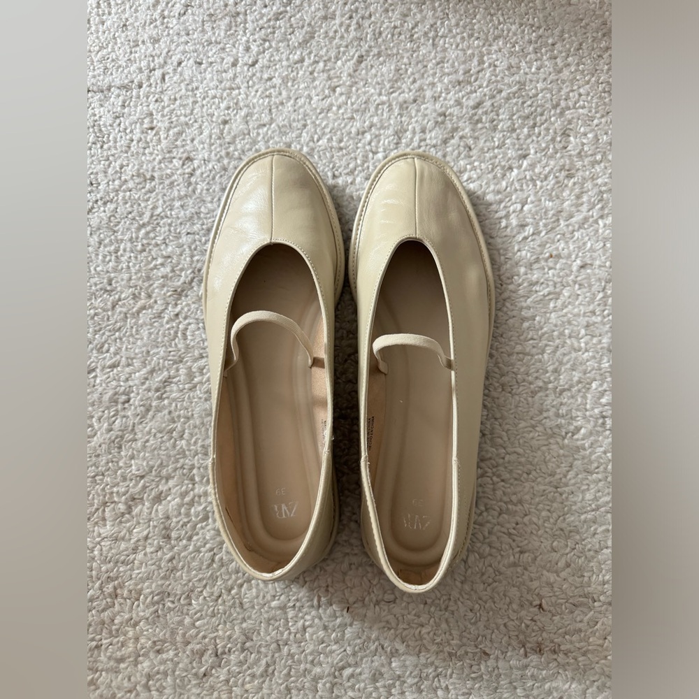 Zara Leather Ballet Flats